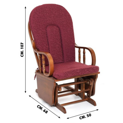 Salmar Poltrona Dondolo Legno Douglas Con Cuscino In Legno Massello Noce Salmar
