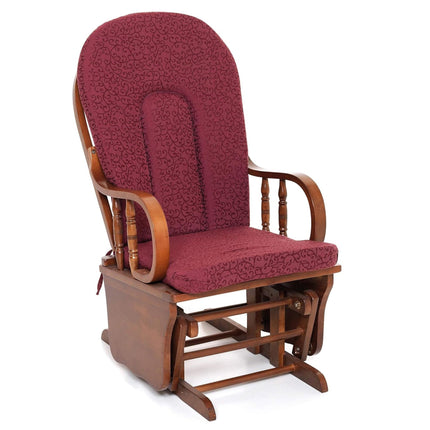 Poltrona Dondolo Legno Douglas Con Cuscino In Legno Massello Noce Salmar