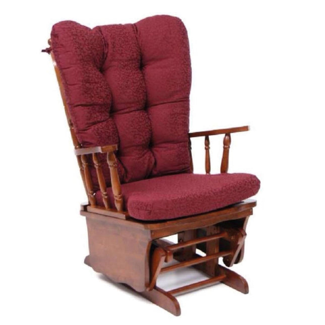 poltrona dondolo legno dallas cuscino bordeaux