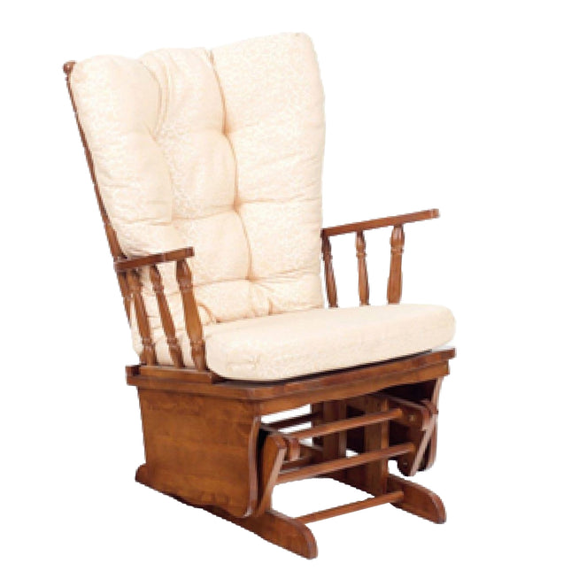 poltrona dondolo legno dallas cuscino beige