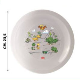 Piatto Piano Plastica Cm.23,5 Decorato con Disegni Vari