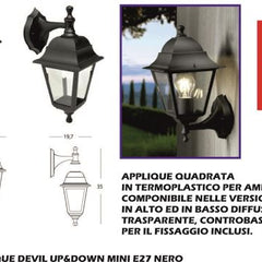 Applique Devil Up&Down Mini E27 Nero Sovil