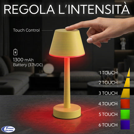 Sovil Lampada Da Tavolo Led Ricaricabile Grillo 3W 3000K Design Moderno Ed Elegante Sovil