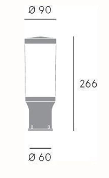 Sovil Lampada Modello Cactus Testa Palo D60 E27 Corten 20036
