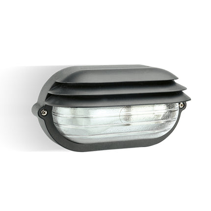 PALPEBRA OVALE Applique Piccola Ovale E27, Alluminio Pressofuso, IP54, 219x104x115 mm, Uso Esterno Nero Sovil