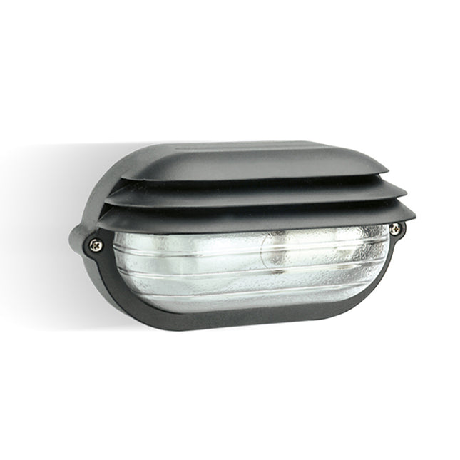 PALPEBRA OVALE Applique Piccola Ovale E27, Alluminio Pressofuso, IP54, 219x104x115 mm, Uso Esterno Nero Sovil