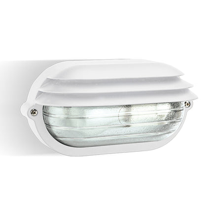 PALPEBRA OVALE Applique Grande Ovale E27, Alluminio Pressofuso, Vetro Trasparente, IP54, 287x169x132 mm Bianco Sovil