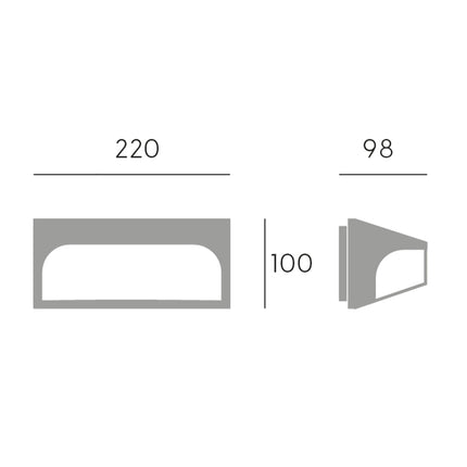 Applique da Esterno LED 10W, Alluminio Pressofuso, Diffusore Termoplastico Ghiaccio Satinato, 220x100mm, Modulo EASY CHANGE, Marrone Sovil