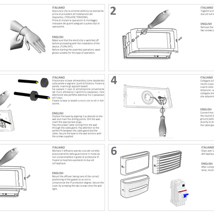 Applique LED da esterno 10W IP65 in Alluminio Pressofuso Bianco Sovil