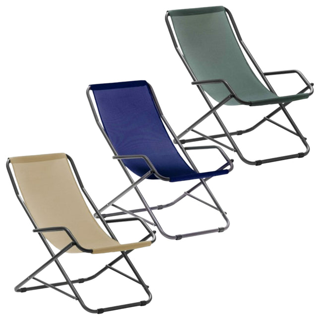 Dondolino Creta Antracite Telo Ecru/Salvia/Blue Navy Portata 110kg Metal Far