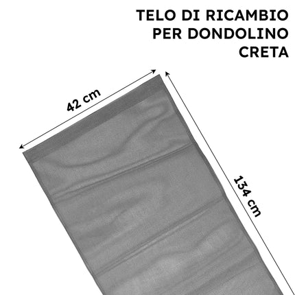 Telo di Ricambio per Dondolino/Sdraio 134 x 42 cm – Poliestere e PVC, Made in Italy, per Lettini e Sedute da Giardino Stiliac
