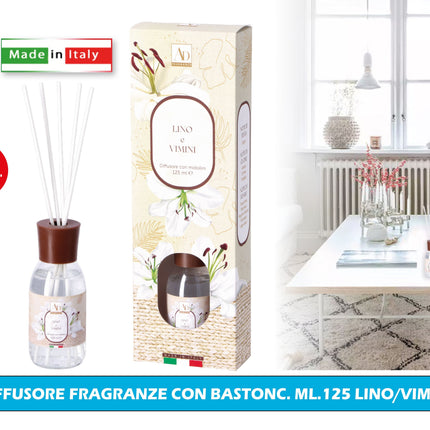 Diffusore Fragranze Con Bastonc. Ml.125 Lino/Vimini Star