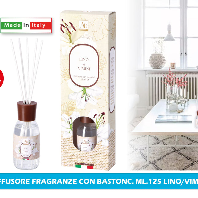 Diffusore Fragranze Con Bastonc. Ml.125 Lino/Vimini Star