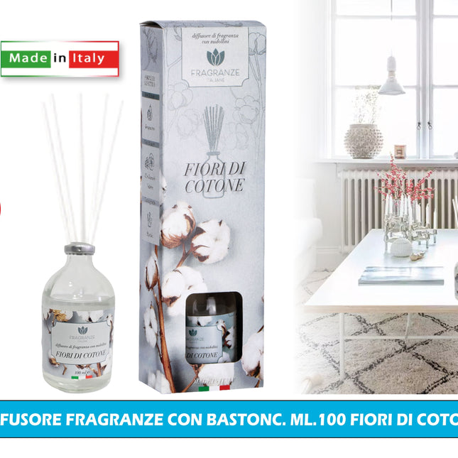 Diffusore Fragranze Con Bastonc. Ml.100 Fiori Di Cotone Star