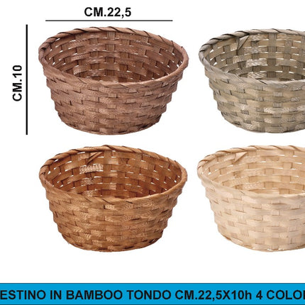 Cestino In Bamboo Tondo Cm.22,5X10H 4 Colori Star
