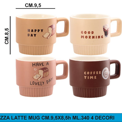 Tazza Latte Mug Nbc Cm.9,5X8,5H Ml.340 4 Colori Star
