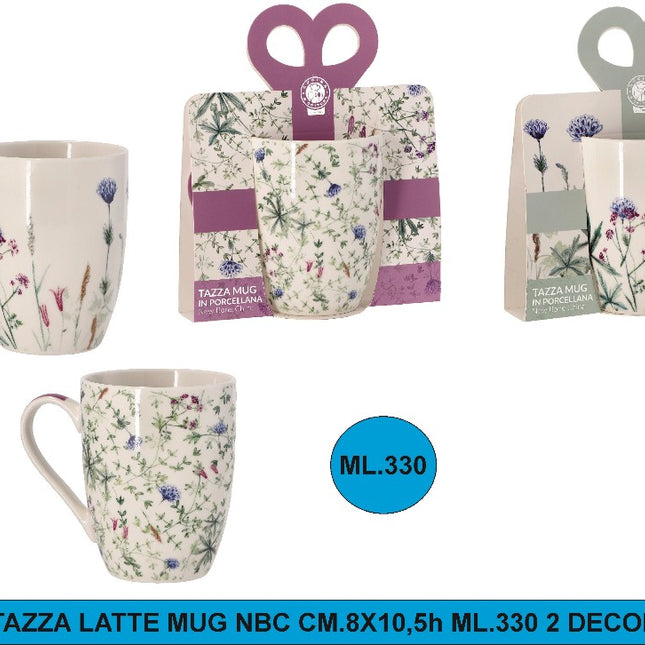 Tazza Latte Mug Nbc Cm.8X10,5H Ml.330 2 Decori Star