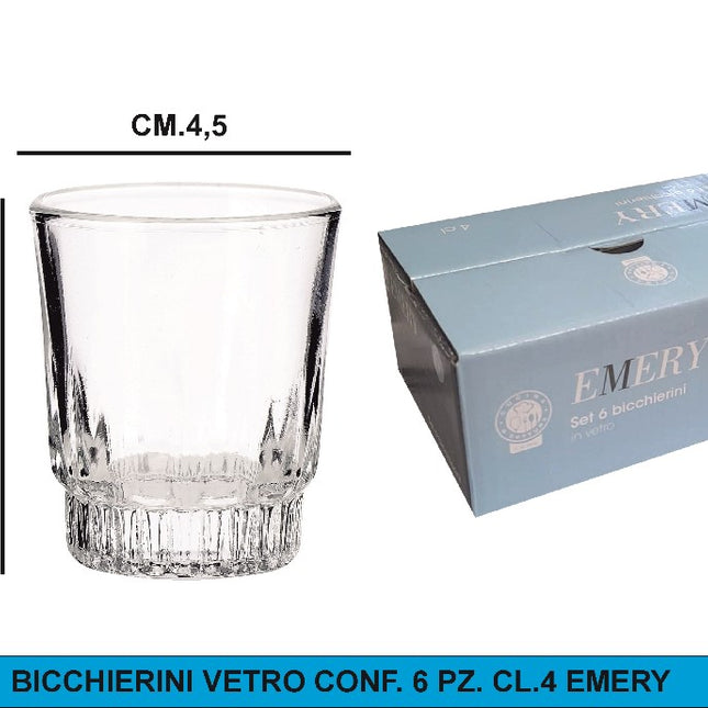Bicchierini Vetro Conf.6 Pz. Cl.4 Emery Star