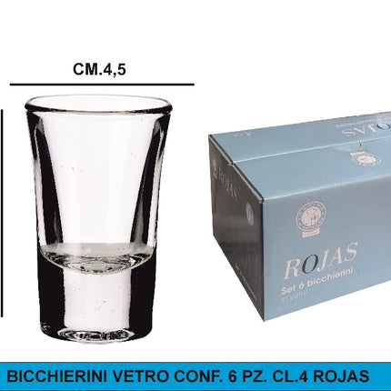 Bicchierini Vetro Conf.6 Pz. Cl.4 Rojas Star