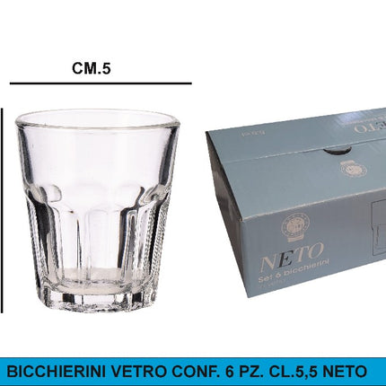 Bicchierini Vetro Conf.6 Pz. Cl.5,5 Neto Star