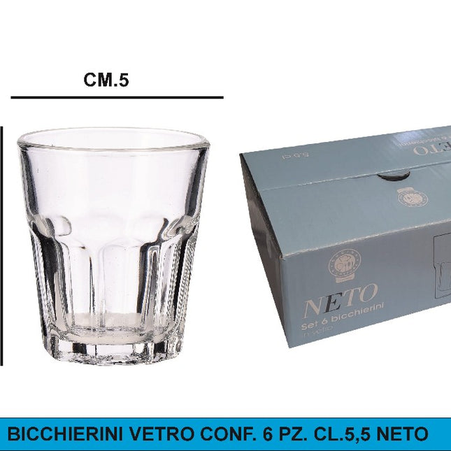 Bicchierini Vetro Conf.6 Pz. Cl.5,5 Neto Star