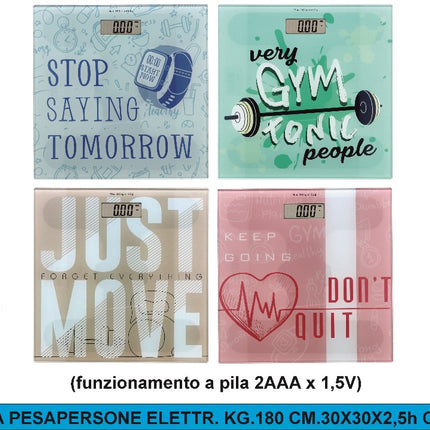 BILANCIA PESAPERSONE ELETTR. KG.180 CM.30X30X2,5h COL. ASS. Star