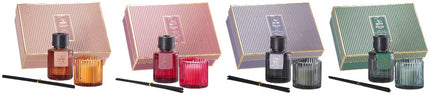 Candela Cm.7X7H + Diffusore Fragranze Con Bastonc. Ml.150 4 Fragranze Star