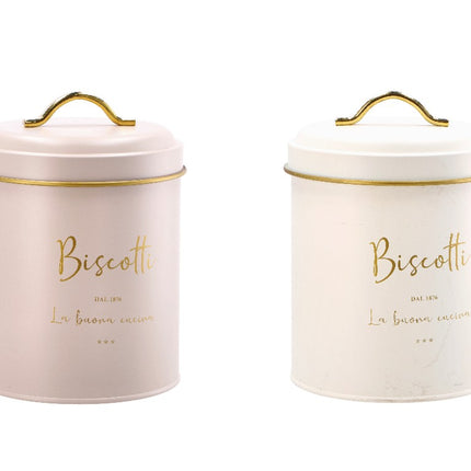 BARATTOLO LATTA BISCOTTI CM.14X20h 2 COLORI Star