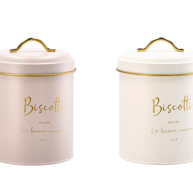 BARATTOLO LATTA BISCOTTI CM.14X20h 2 COLORI Star