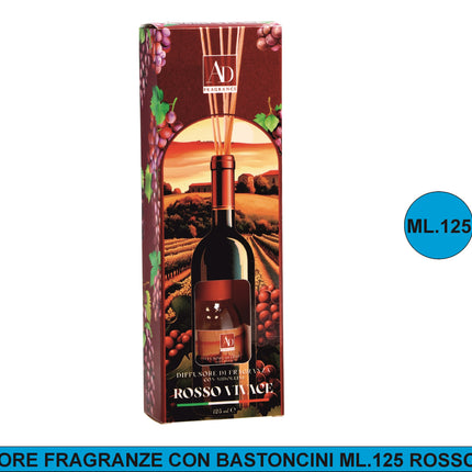 Diffusore Fragranze Con Bastonc. Ml.125 Rosso Vivace Star
