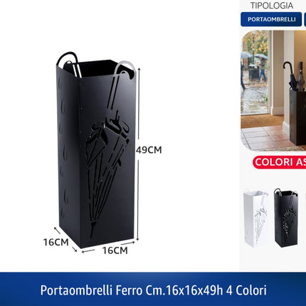 AD Trend Portaombrelli in Ferro 16x16x49 cm | Portaombrelli Moderno da Ingresso Traforato in 4 Fantasie e 4 Colori Assortiti Star