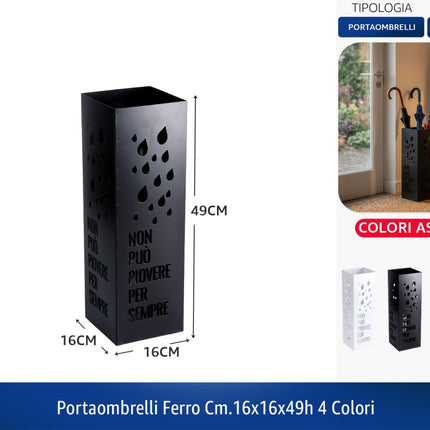 AD Trend Portaombrelli in Ferro 16x16x49 cm | Portaombrelli Moderno da Ingresso Traforato in 4 Fantasie e 4 Colori Assortiti Star