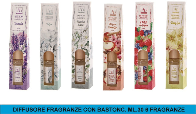 Diffusore Fragranze Con Bastonc. Ml.30 6 Fragranze Star