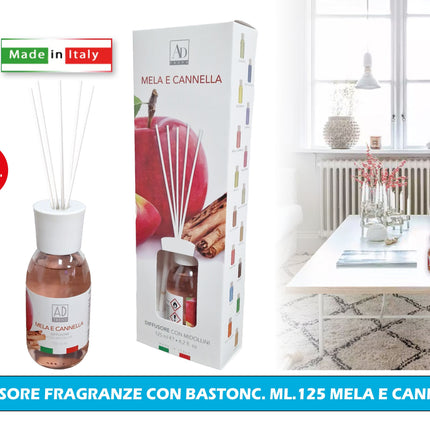 Diffusore Fragranze Con Bastonc. Ml.125 Mela E Cannella Star
