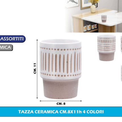 Tazza Ceramica Cm.8X11H 4 Colori Star