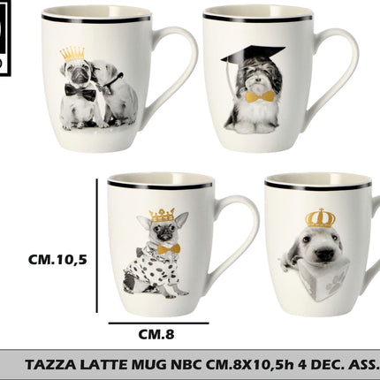 Tazza Latte Mug Nbc Cm.8X10,5H 4 Dec. Ass. Star