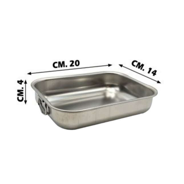 Teglia Rett. Inox 18/10 Cm.20X14X4H Antigraffio Steel Pan