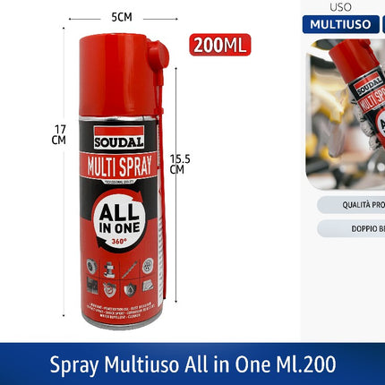 Soudal SPRAY MULTIUSO ALL IN ONE ML.200 Soudal