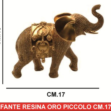 ELEFANTE RESINA ORO CM.17X13
