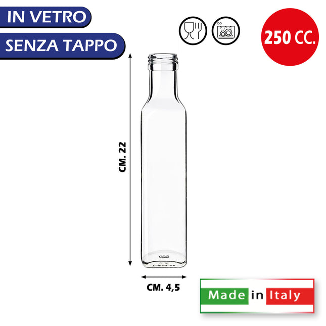 BOTTIGLIA MARASCA CC.250 D.31,5X18 TRASPARENTE OLIO ACETO