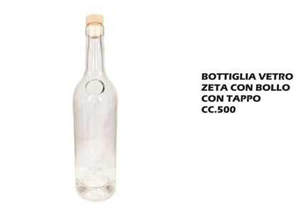 Bottiglia Vetro Zeta Con Bollo Cc.500 Con Tappo-8056446862803