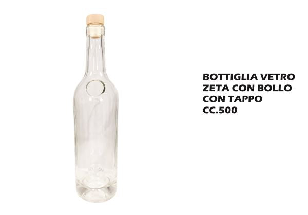 Bottiglia Vetro Zeta Con Bollo Cc.500 Con Tappo-8056446862803