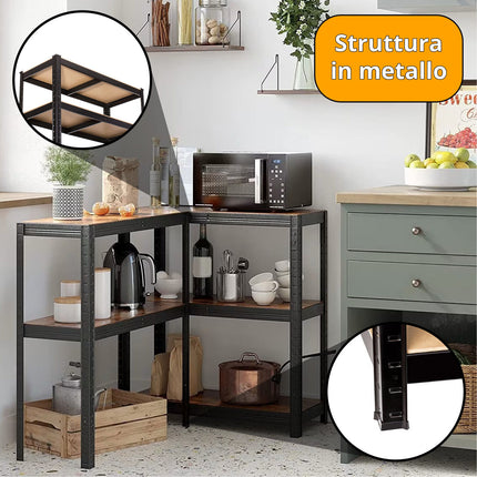 Scaffale Metallo Libreria Scaffali Metallici 5 Ripiani Legno Mdf 90X40X180H Cm