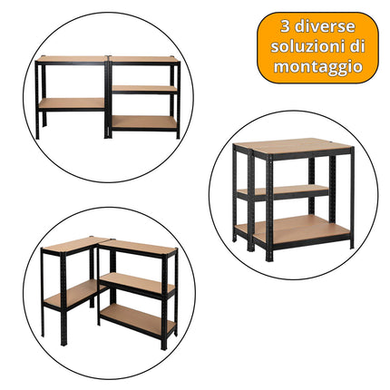 Scaffale Metallo Libreria Scaffali Metallici 5 Ripiani Legno Mdf 90X40X180H Cm