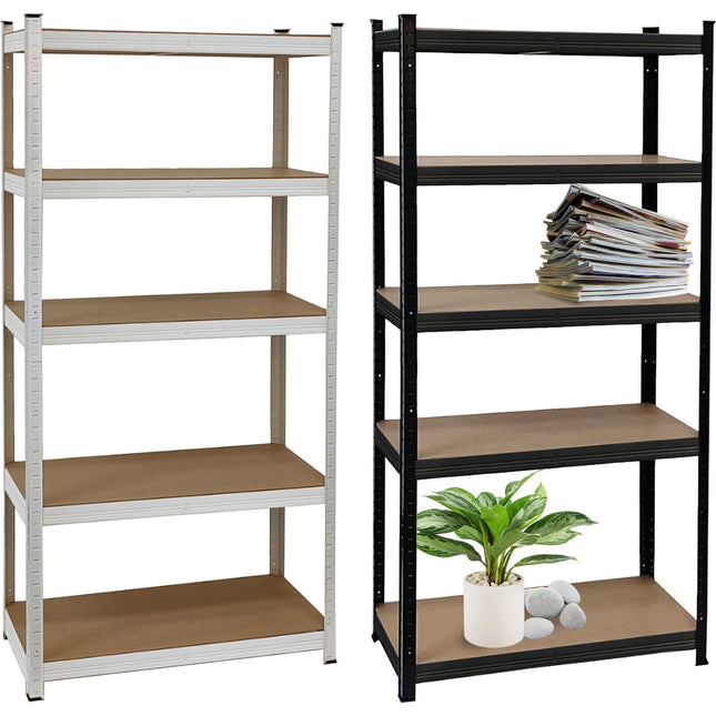 Scaffale Metallo Libreria Scaffali Metallici 5 Ripiani Legno Mdf 90X40X180H Cm