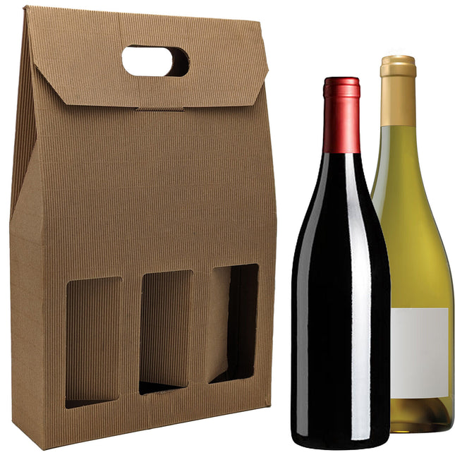 Scatola Portabottiglie Busta Regalo Vino Rosso Bianco Prosecco Champagne Cartone