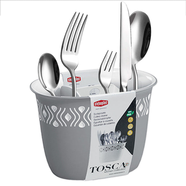 Scolaposate Grande da Cucina Tosca Portaposate Scola Acqua Posate 4 Separatori