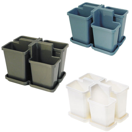 Scolaposate Da Lavello In Plastica 4 Scomparti Bella Con Vassoio Raccogli Goccia