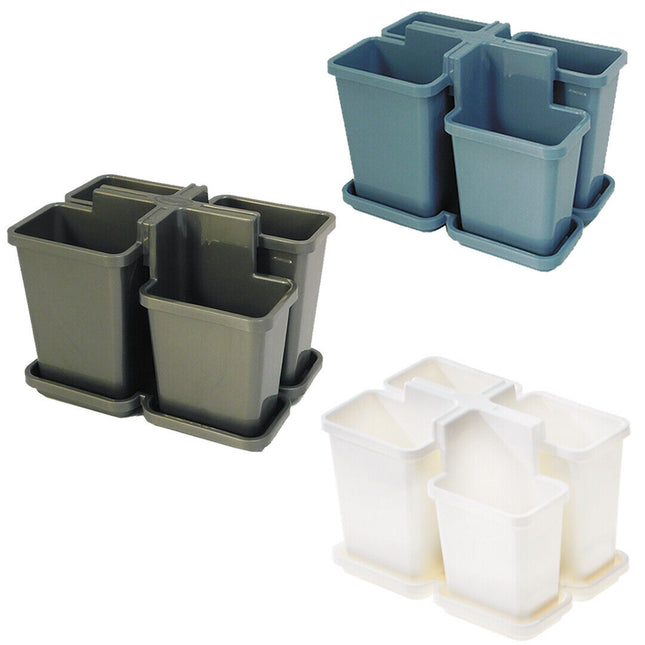 Scolaposate Da Lavello In Plastica 4 Scomparti Bella Con Vassoio Raccogli Goccia