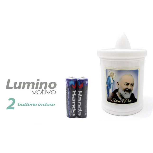 Lumino Votivo Bianco P.pio Con Batterie Intrade